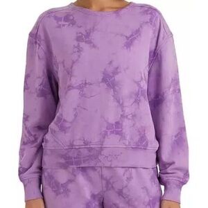 NWT MEMBERS MARK Purple Tie Dye Long Sleeve Crewneck Sweatshirt Size X-Large
